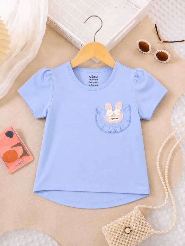 Baby Girls Bunny Pocket T-Shirt