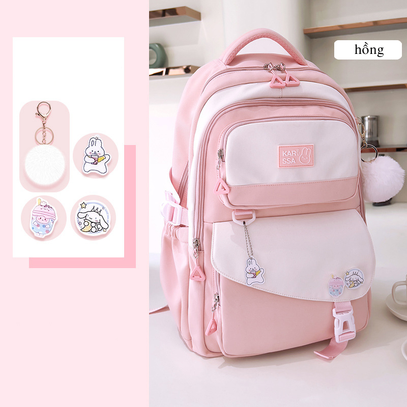 Cute Premium Pink Girls School Backpack for Class 6–10