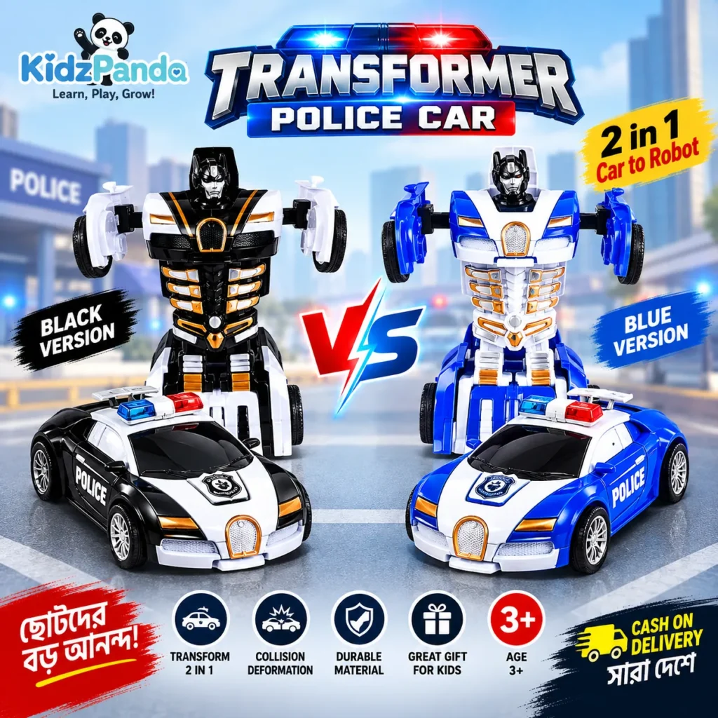 Transformer Police Car 2-in-1 Toy car to robot for kids